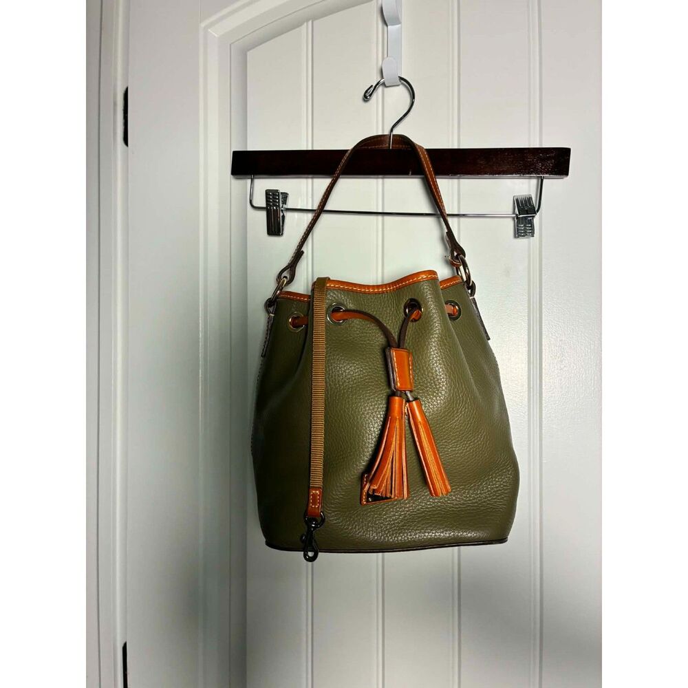 Dooney & Burke Olive Green drawstring Leather Purse